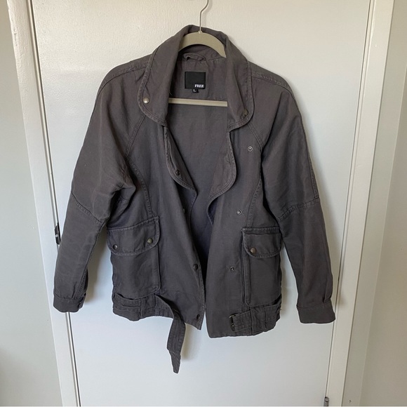 Aritzia Wilfred GREY Rayder Linen Moto Jacket Size Small - Picture 3 of 13